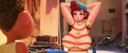 big_boobs big_breasts breasts caosenriqueart disney female ginger ginger_hair giulia_marcovaldo italian italy luca_(pixar_film) pixar red_eyes red_hair