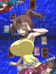 1girls big_breasts bouncing_breasts breasts brown_hair female female_only game_mod gigantic_breasts hourglass_figure huge_breasts impossible_clothes impossible_shirt large_breasts looking_at_viewer mazaki_anzu mod ponytail screencap screenshot shirt sleeveless sleeveless_shirt tagme tea_gardner thesanstorm tight_clothes tight_shirt yu-gi-oh! yu-gi-oh!_duel_links yu-gi-oh!_duel_monsters