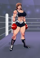 1girls abs athletic athletic_female biceps big_breasts boxing boxing_gloves boxing_ring boxing_shorts breasts busty cleavage curvaceous curvy curvy_figure digital_drawing_(artwork) digital_media_(artwork) eyebrows eyelashes eyes female female_focus female_only fit fit_female gabocaricaturas gloves hair hips hourglass_figure huge_breasts human large_breasts legs light-skinned_female light_skin lips lipstick mature mature_female muscles muscular name_on_clothing original original_character red_boxing_gloves red_gloves red_lipstick shorts solo sports_bra thick thick_legs thick_thighs thighs toned toned_body toned_female top_heavy upper_body voluptuous waist wide_hips