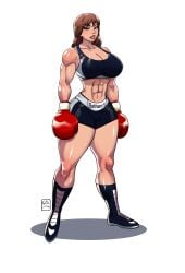 1girls abs athletic athletic_female biceps big_breasts boxing boxing_gloves boxing_shorts breasts busty cleavage curvaceous curvy curvy_figure digital_drawing_(artwork) digital_media_(artwork) eyebrows eyelashes eyes female female_focus female_only fit fit_female gabocaricaturas gloves hair hips hourglass_figure huge_breasts human large_breasts legs light-skinned_female light_skin lips lipstick mature mature_female muscles muscular name_on_clothing original original_character red_boxing_gloves red_gloves red_lipstick shorts solo sports_bra thick thick_legs thick_thighs thighs toned toned_body toned_female top_heavy upper_body voluptuous waist white_background wide_hips