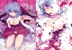 lesport lingerie nakayama_miyuki negligee nipples oppai panties remilia_scarlet touhou wings