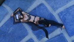 alphinaud_leveilleur black_dress feet femboy final_fantasy_xiv girly stirrup_legwear