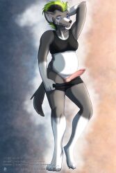 anthro female genitals hi_res hyena icy-marth knot mammal penis slightly_chubby solo