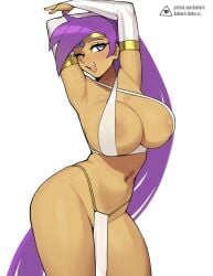 1girls alternate_breast_size big_breasts blue_eyes breasts brown_skin dancer_outfit dark-skinned_female dark_skin donburikazoku female hair_down harem_outfit hi_res high_resolution hips huge_breasts large_breasts long_hair purple_hair shantae shantae_(character) smooth_skin thick_thighs thighs very_long_hair wide_hips