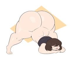 1girls ass big_ass blush blushing brown_hair brown_hair_female cute dat_ass edit female huge_ass human jack-o_pose jinu no_pants silly_face solo solo_female tagme thick_ass thick_thighs tongue tongue_out wide_hips