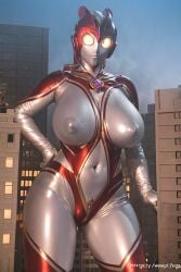 ai_generated large_breasts thick_thighs ultraman_(franchise) ultrawoman wide_hips