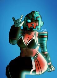 autobot bra chromexorannex chubby_female cleavage cybertronian high_times oc original_character ourobouro panties robot_girl thick_thighs thighhighs thighs transformers tummy