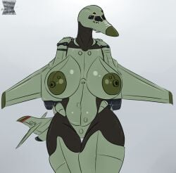 aeromorph aircraft b-1 big_breasts huge_breasts living_aircraft living_machine romman08 simple_background thick_thighs wings