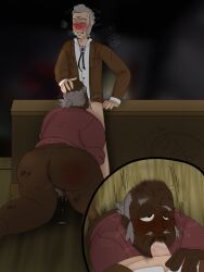 blowjob cuntboy cuntboy/male dark_skin dripping gay giving_head hairy_male intersex jimmy_rebel looking_up old_man oral raceplay rubbing_pussy sucking_penis the_boondocks uncle_ruckus wet_pussy yaoi