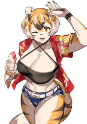 1girls amber_eyes anthro arknights big_breasts breasts female mx99926 solo solo_female tagme tiger tiger_girl waai_fu_(arknights)