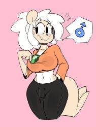 animal_ears anthro buxy_xyz clothed clothing crossdressing fake_breasts femboy fur male male_only melon navel solo tail thick_thighs wide_hips