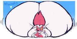 ambiguous_gender anthro atsuinekowo big_ass blush bubble_butt chubby colossal_ass eeveelution enormous_ass gigantic_ass heart huge_ass hyper_ass looking_at_viewer lying massive_ass overweight pokémon_(species) pokemon sylveon thick_thighs velvet_(atsuinekowo) voluptuous wide_hips