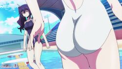 animated big_butt butt butt_focus butt_jiggle butt_slap fat_ass huge_butt jiggling_butt keijo!!!!!!!! large_butt miyata_sayaka official pool slap slapping_butt slapping_own_butt swimsuit twintails