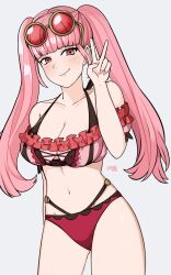 alternate_costume bikini breasts female female_only fire_emblem fire_emblem:_three_houses fire_emblem_heroes hilda_valentine_goneril hilda_valentine_goneril_(summer) kgctcg nintendo official_alternate_costume pink_bikini pink_hair pink_swimsuit solo swimsuit