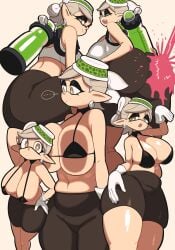 1girls ass big_ass big_breasts big_cleavage bikini breasts breasts_bigger_than_head bubble_butt butt_crack_outline chubby cleavage dat_ass female hips huge_ass huge_breasts ink ink_on_ass inkling light-skinned_female light_skin marie_(splatoon) massive_breasts nintendo pointy_ears posing short_shorts shorts splatoon swimsuit swimsuit_top tentacle_hair thick_thighs thighs tight_shorts voluptuous white_hair wide_hips yuta_agc