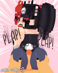 1boy 1girls 3d artist_name ass ass_focus ass_grab assjob big_ass biting_lip black_hair black_lipstick bunnysuit buttjob ear_piercing ellie_walls_(odysseyellie) eye_contact eyeshadow female freckles freckles_on_face green_eyes hair_ornament hairband light-skinned_female light-skinned_male light_skin lip_piercing lipstick looking_at_viewer looking_back makeup male male/female male_pov mine-imator minecraft multicolored_hair odysseyellie outercourse penis piercing piercings point_of_view pov pov_eye_contact red_hair skull_hair_ornament spiked_hairband twintails unseen_male_face
