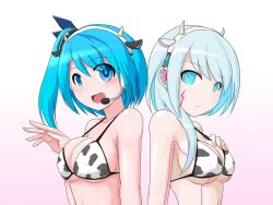 2girls cow_print female female_only ico_(mega_man) medium_breasts mega_man mega_man_x_dive rico_(mega_man) sisters tagme tokuninashi