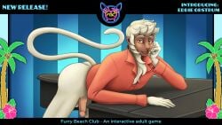 anthro balls bedroom_eyes clothed clothing dating_sim furry_beach_club genitals haplorhine langur male mammal monkey narrowed_eyes old_world_monkey partially_clothed penis primate seductive solo