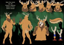 absurd_res animal_genitalia anthro antlers ass balls body_modification cinnamomo corpse_paint custom_species deer devil_horns_(gesture) diagram expressions fangs flaccid fur genitals gesture hi_res highlights_(coloring) hooves horn looking_at_viewer male mammal model_sheet mohawk nipples orange_body orange_fur pansexual penis sheath slightly_chubby smile solo stag_leason teeth