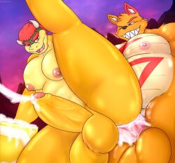 2boys ?_block big_penis bowser gay gay_sex huge_cock male male_only mario_(series) moonwulf multiple_boys nicolaowo outdoors penis sex super_mario_bros. yaoi