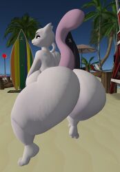 anthro big_ass big_breasts breasts bubble_butt female female_mewtwo ferialexonar huge_ass mewtwo pokemon pokemon_(species) thick_thighs wide_hips