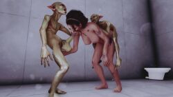 1girls 3d anal_sex animated blowjob devil_may_cry_5 goblin goblin_male group_sex nicoletta_goldstein oral oral_sex rape skyrim smaller_male smegma sound tagme video