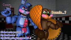 3d bonnie_(fnaf) condom dick el_chip five_nights_at_freddy's freddy_fazbear's_pizzeria_simulator gay rockstar_bonnie yuuki_momofox