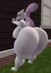 big_ass big_breasts breasts bubble_butt female female_mewtwo ferialexonar huge_ass mewtwo pokemon pokemon_(species) thick_thighs wide_hips