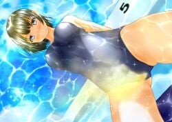 casual_wetting one-piece_swimsuit original original_character peeing peeing_in_pool peeing_in_swimsuit peeing_on_viewer peeing_self peeing_underwater pullpull15 sukumizu swimming_pool swimsuit swimwear urinating urinating_female urine urine_stream wetting wetting_self