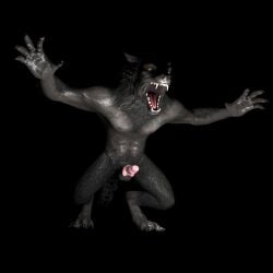 anthro bethesda_softworks biped canid canine erection male male_only mammal muscular roaring skyrim skyrim_werewolf solo solo_male starspangledfurr the_elder_scrolls were werecanid werecanine werewolf