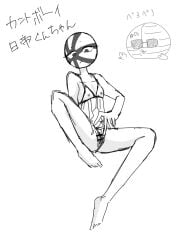 1girls bikini_top censor_bar censored censored_pussy countryballs countryhumans countryhumans_girl japanese_empire_(countryhumans) japanese_text onomatopoeia partners see-through_bikini see-through_bra simple_background text touching_pussy united_states_of_america_(countryhumans) white_background