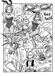 android_18 ballbusting comic dragon_ball_z english_text ocigart vegeta