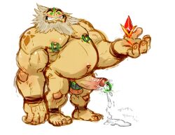 balls bara beard big_penis blush boner cum darunia erection facial_hair goron hyenaface male male_only muscles muscular nintendo nipple_piercing nipple_rings nude ocarina_of_time orgasm overweight penis penis_piercing solo solo_male the_legend_of_zelda