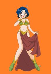 1girls ami_mizuno artist_request belly_dancer belly_dancer_outfit bishoujo_senshi_sailor_moon blue_eyes blue_hair blush boots cleavage clothing crossover dancer dancer_outfit embarrassed embarrassed_clothed_female harem_girl harem_outfit large_breasts loincloth medium_hair slave slave_bikini slave_collar slave_leia_(cosplay) slave_outfit slavegirl small_breasts star_wars