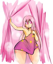 1boy big_hips femboy king_stellos_(yellow_kirby) male male_only nipple shower solo towel trap wet yellow_kirby