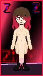 1futa 2d 2d_(artwork) 2d_artwork bete_noire brown_hair color flat_chest futa_only futanari glitchtale huge_cock long_hair penis pink_eyes pink_hair pink_highlights pixel_art self_upload tagme undertale undertale_(series) undertale_au z!betty zixy