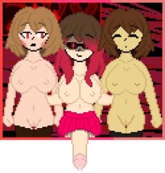 1futa 2d 2d_(artwork) 2d_artwork 2girls bete_noire big_breasts big_penis chara color female frisk futanari glasses glitchtale glowing_eyes penis pixel_art pussy self_upload skirt tagme transparent_background undertale undertale_(series) undertale_au z!betty zixy