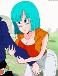 1boy 1boy1girl 1girls age_difference big_breasts bulma bulma_(dragon_ball) bulma_briefs bulma_briefs_(androids'_saga) canonical_scene clothes dragon_ball dragon_ball_super dragon_ball_z female flirting implied_incest incest male milf mommy mother mother_and_son son touching_breast trunks_(dragon_ball) trunks_briefs xeno_doujin