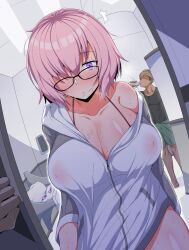 1girls after_sex although_she_hurriedly_put_on_clothes answering_door arimura_daikon big_breasts blush boner bra_strap cheating cheating_(relationship) cheating_girlfriend cuck cuckold cuckold_pov cuckolding doorway fate/grand_order fate_(series) female filled_condom fujimaru_ritsuka_(male) glasses glasses_askew in_doorway male mash_kyrielight netorare ntr one_eye_obstructed open_mouth opening_door pubic_hair pubic_hair_on_breasts pubic_hair_on_face pubic_stubble pulling_down_shirt pulling_shirt_down see-through_clothing stray_pubic_hair suprised_look sweating thick_thighs used_condom