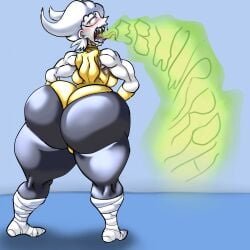 ass_focus big_ass big_butt burp despacito20 endura female female_only female_pred female_predator huge_ass huge_butt post-vore vore weight_gain white_hair