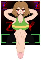 2d 2d_(artwork) 2d_artwork big_breasts big_penis bra chara color futa_only futanari huge_breasts large_penis pixel_art self_upload tagme thighhighs transparent_background undertale undertale_(series) zixy