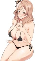 1girls big_breasts bikini ichikawa_hinana idolmaster idolmaster_shiny_colors okpriko smirk smirking solo_female thick_thighs thighs