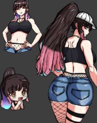 ass big_ass big_breasts big_butt breasts chibi hana_yomeguri ponytail virtual_youtuber