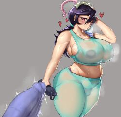 1girls areolae big_breasts big_penis big_thighs blush bodily_fluids breasts busty chubby curvy erect_penis erection erection_under_clothes female filia_(skullgirls) getting_erect gigantic_breasts gigantic_thighs heart heart-shaped_pupils hearts_around_head huge_breasts huge_cock huge_thighs large_breasts large_penis large_thighs looking_at_penis massive_breasts massive_thighs penis purple_thong samson_(skullgirls) see-through skullgirls sports_bra sweat thick_thighs thighs thong tillshitposting voluptuous wide_thighs wiping_sweat yoga_pants