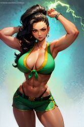 ai_assisted ai_generated black_hair brazilian brazilian_female curvaceous curvy_body curvy_female curvy_figure erotic_nansensu female female_focus female_only hi_res huge_breasts laura_matsuda long_hair solo_focus stable_diffusion street_fighter voluptuous voluptuous_female