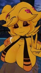 3d 3d_(artwork) big_breasts bikini breasts cally3d chica_(cally3d) chica_(fnaf) chiku chiku_(cryptia) clazzey cryptiacurves fazclaire's_nightclub five_nights_at_freddy's fnaf fredina's_nightclub kallylady scottgames solo solo_female vrchat vrchat_avatar vrchat_model yellow_feathers