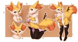 anthro anthro_only bikini braixen female orange_fur pokemon pokemon_(species) teranen white_fur yellow_fur