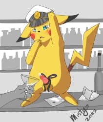 absurd_res accessory accidental_ejaculation alcohol apology balls bar beverage blue_eyes blush blush_lines bodily_fluids bottle bow_ribbon captain_hat captain_pikachu clothed clothing cock_ring container cum cum_drip cum_in_a_cup cum_in_mouth cum_inside cumshot dialogue drinking drinking_cum dripping ejaculation embarrasment embarrassed embarrassed_nude_male erection feet feral fur generation_1_pokemon genital_fluids genitals glass hat headgear headwear hi_res jewelry male male/male mammal masturbation mistthedragon mistyo money multicolored_body multicolored_ears multicolored_fur nintendo nude open_mouth orgasm orgasm_face penile penis penis_accessory penis_jewelry pikachu pokemon pokemon_(species) pornography precum precum_drip rodent shy simple_background smile solo sweat sweatdrop text tipsy tongue unwanted_ejaculation wine yellow_body