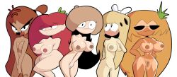 5girls :3 cheese_toppin completely_nude completely_nude_female female female_only multiple_girls mushroom_toppin naked naked_female notsureal nude nude_female pineapple_toppin pizza_tower sausage_toppin sunshine tagme tomato_toppin toppin_gals toppin_gals_minus8