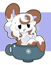 :3 bunny cup cute female hot_chocolate shy sleepysous tagme